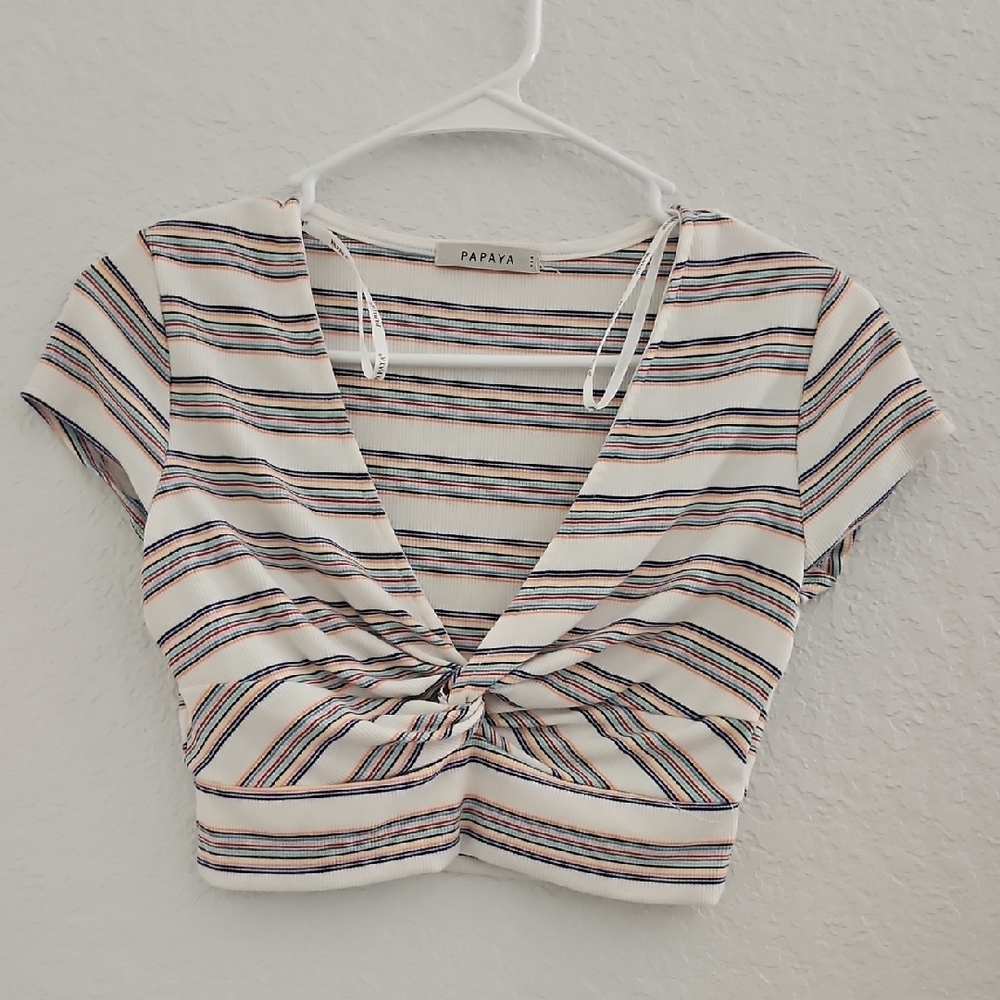 Papaya Striped Women's Top - Multicolor